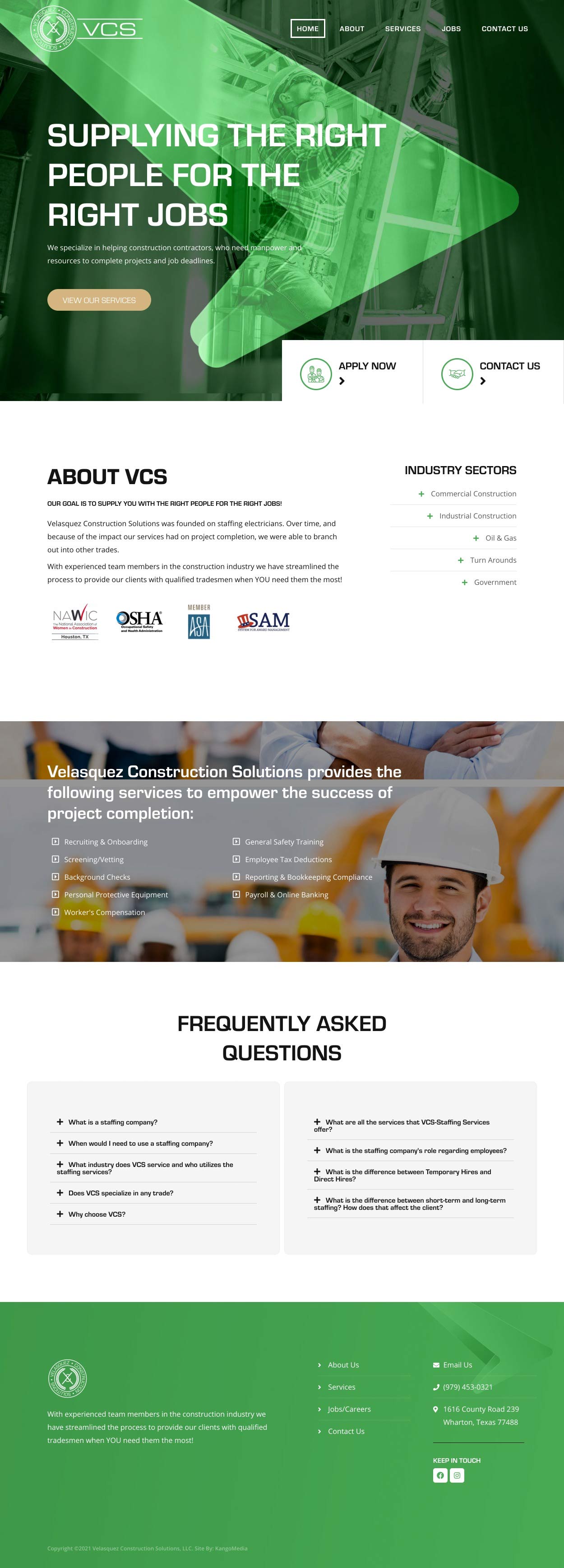 Velasquez Construction Solutions Website Design