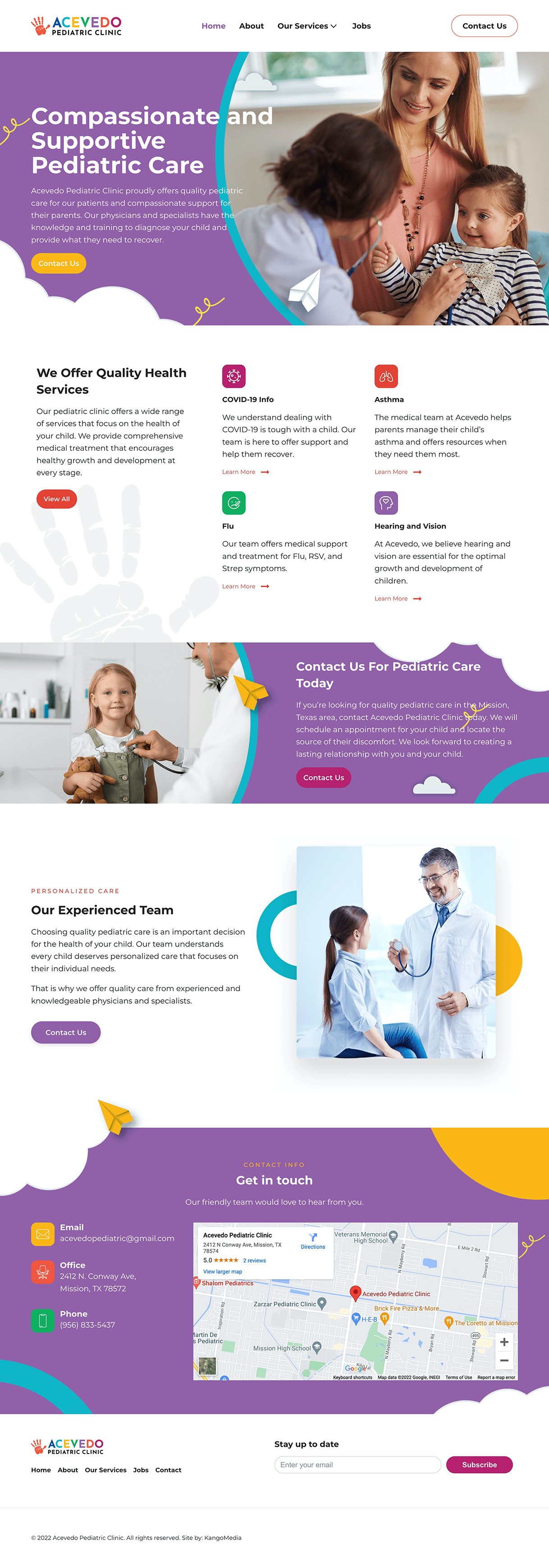 Acevedo Pediatric Clinic Web Design
