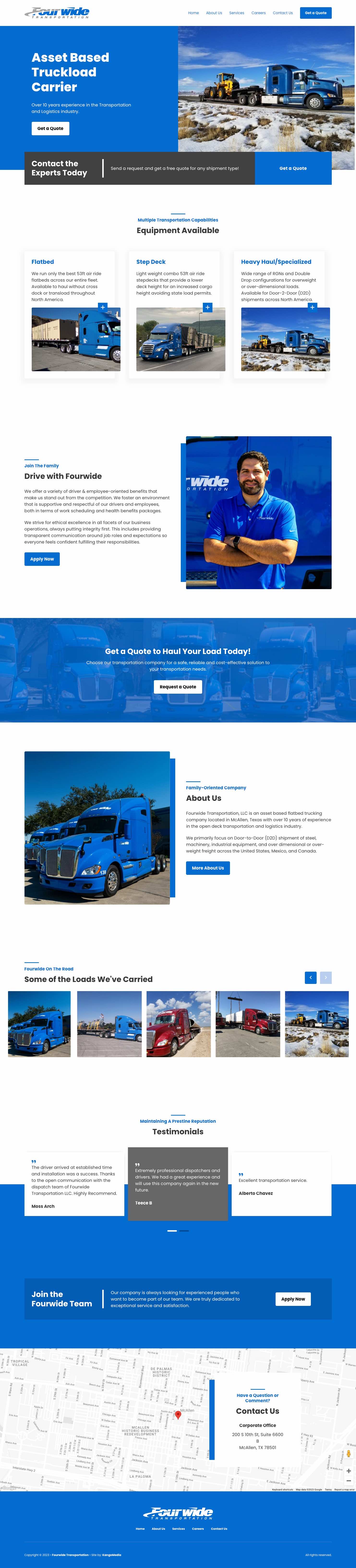 Transportation Company Website